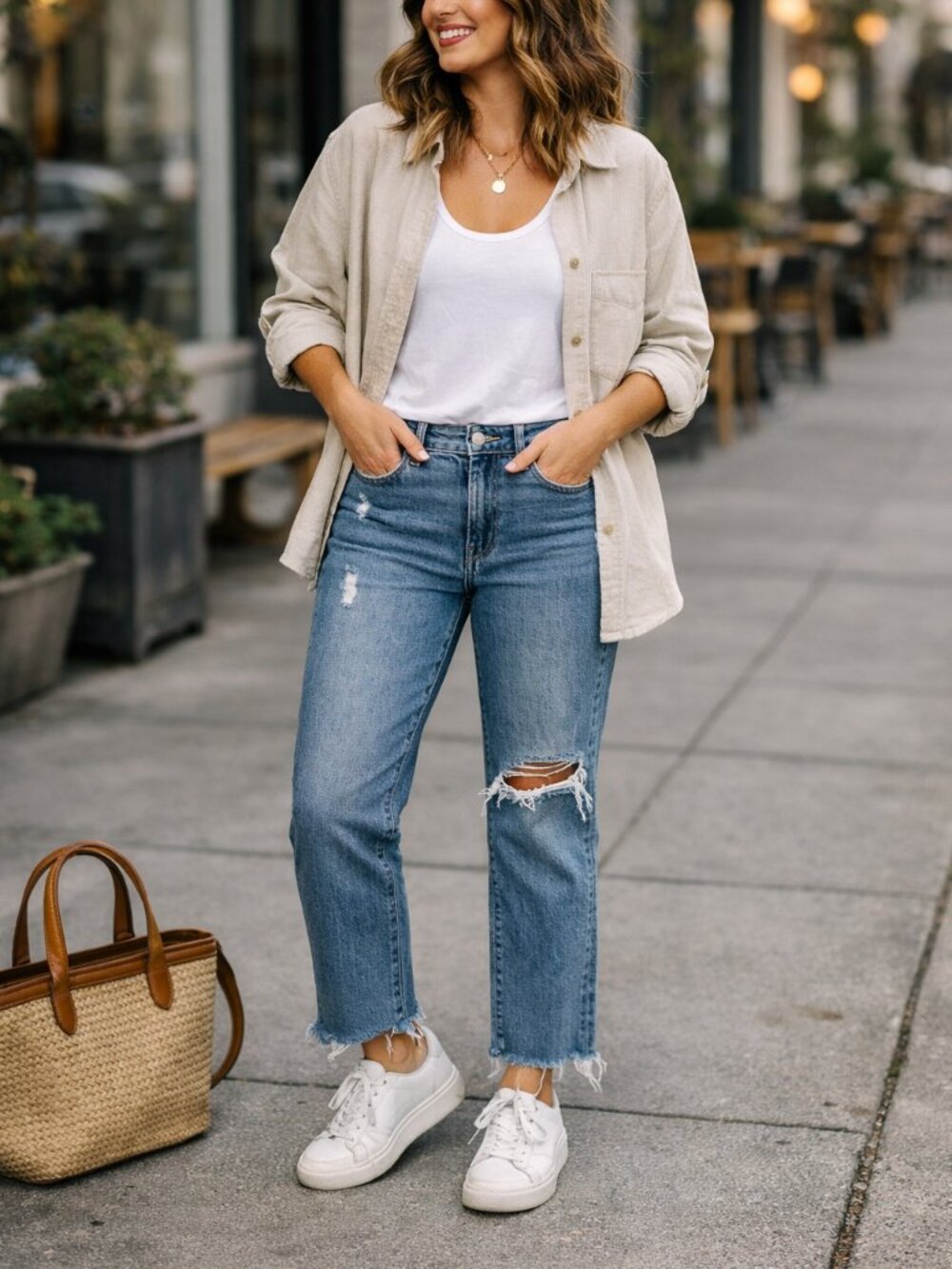 Kensie Distressed Light Blue Boyfriend Jeans